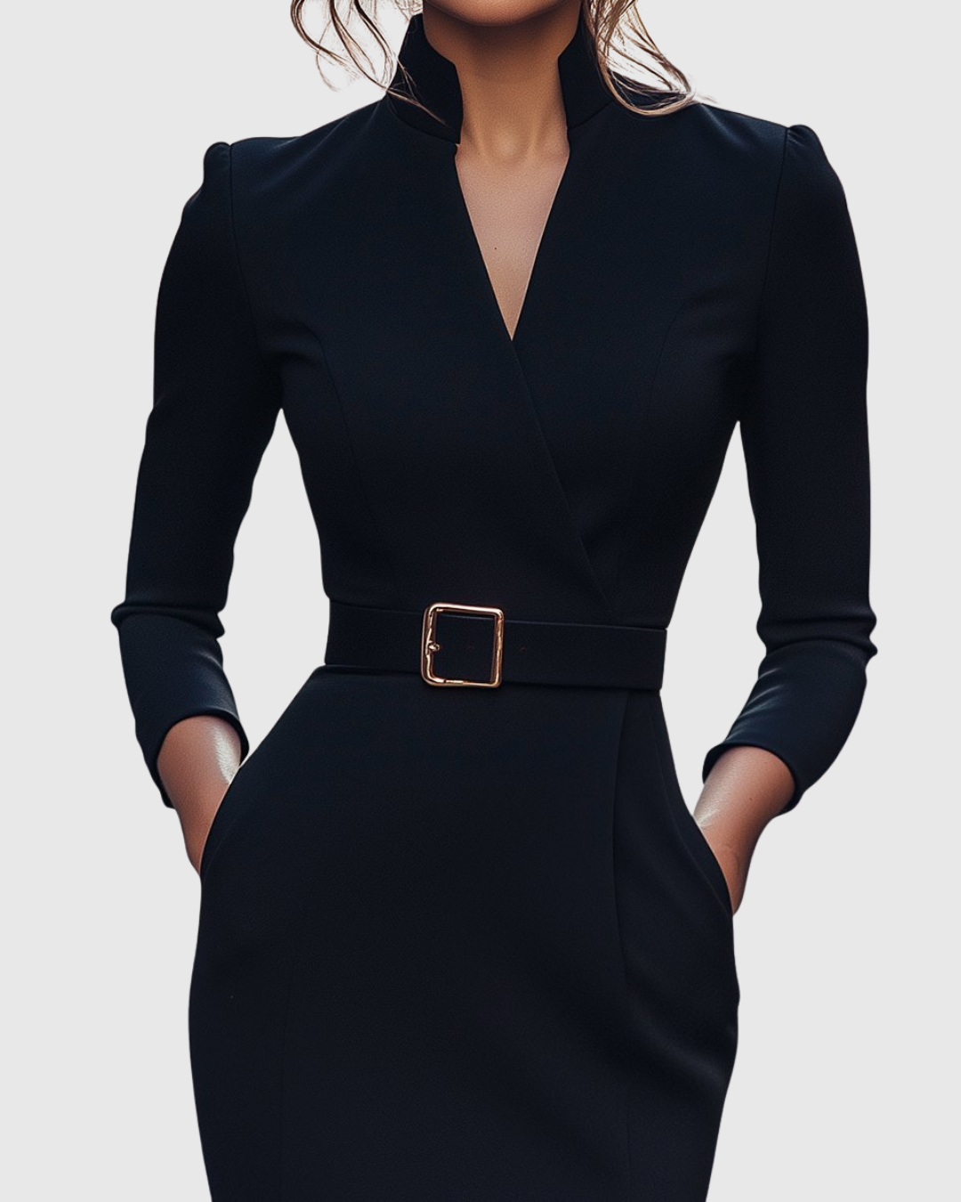 Claribel | Elegant Belted Pencil Dress