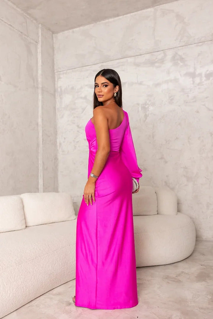 Serena | One-Shoulder Draped Evening Gown