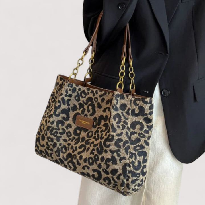 Sonia - Leopard Canvas Shopping Bag