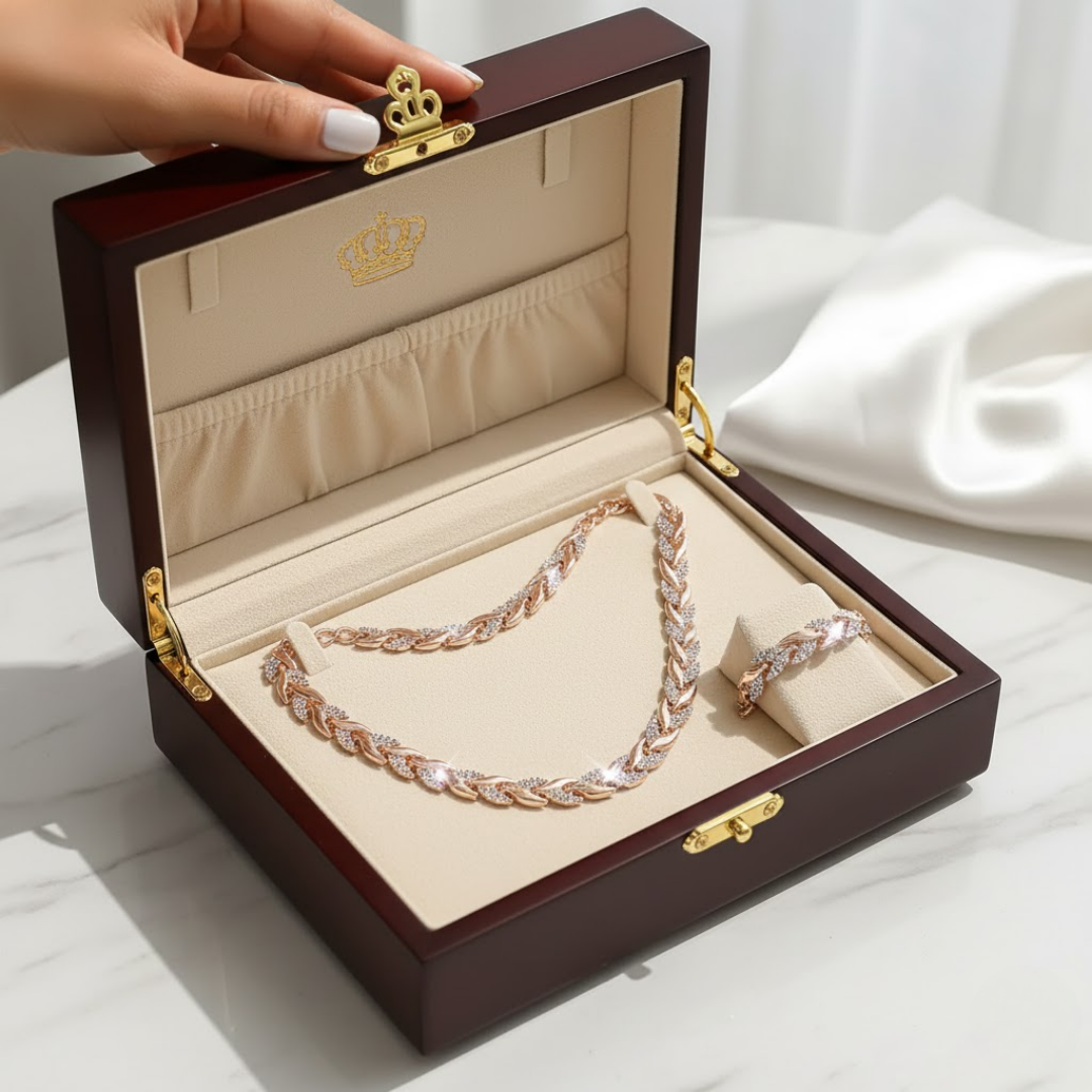 Aveline | Radiant Leaf-Link Jewelry Set