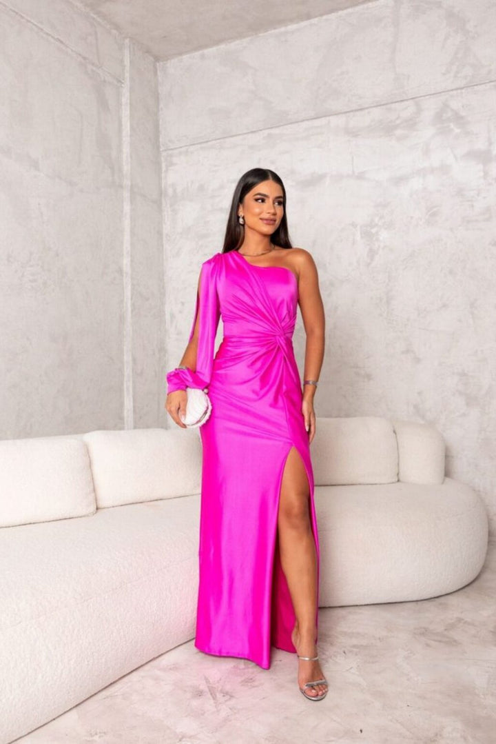 Serena | One-Shoulder Draped Evening Gown