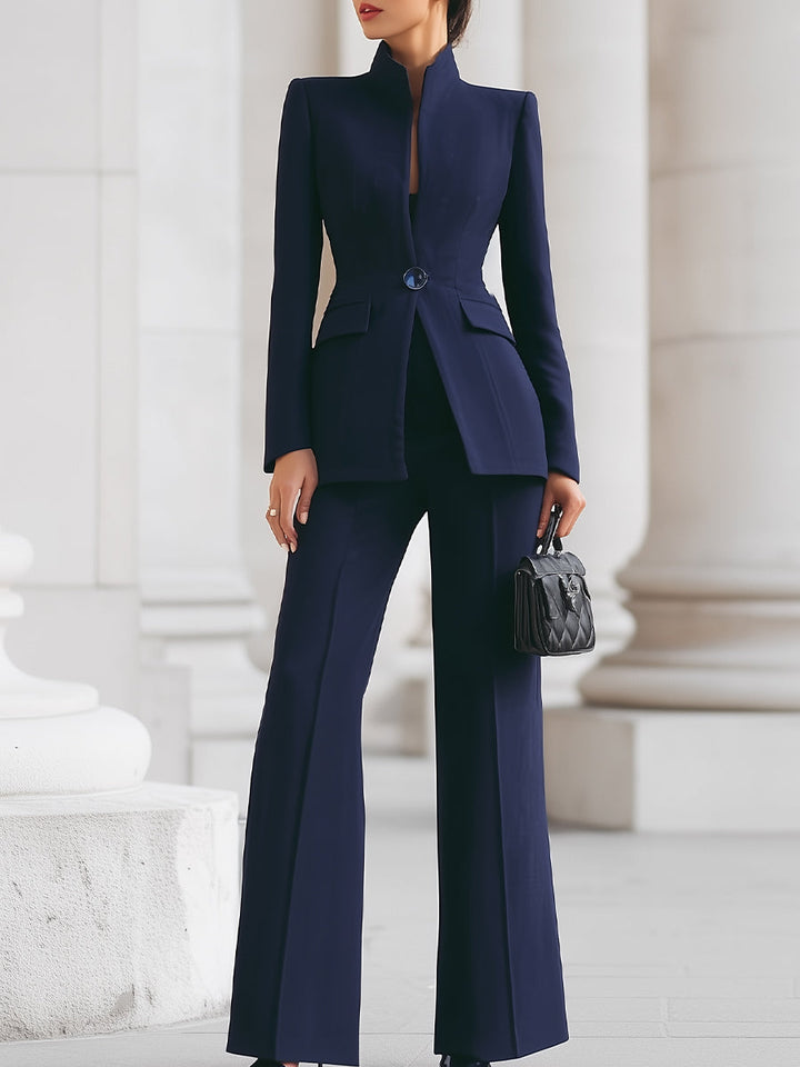 Danika | Tailored High-Collar Pant Suit