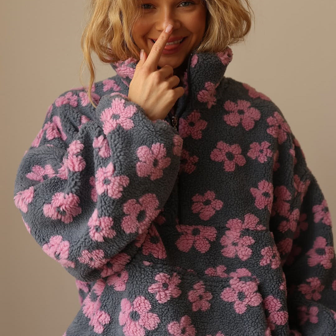 Maribel | Cozy Floral Fleece Pullover