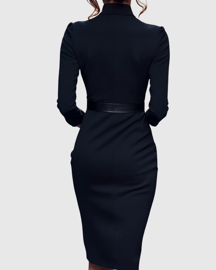 Claribel | Elegant Belted Pencil Dress