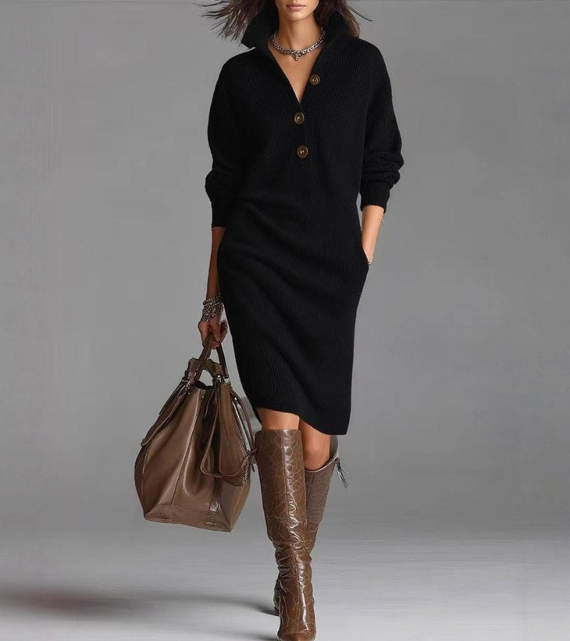 Marilee | Relaxed Button-Collar Knit Dress