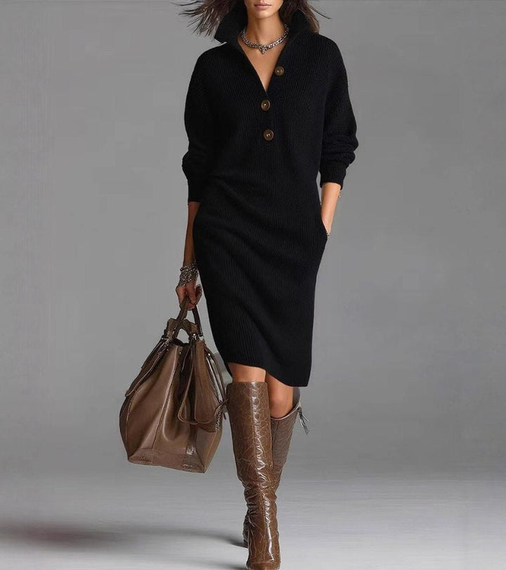 Marilee | Relaxed Button-Collar Knit Dress