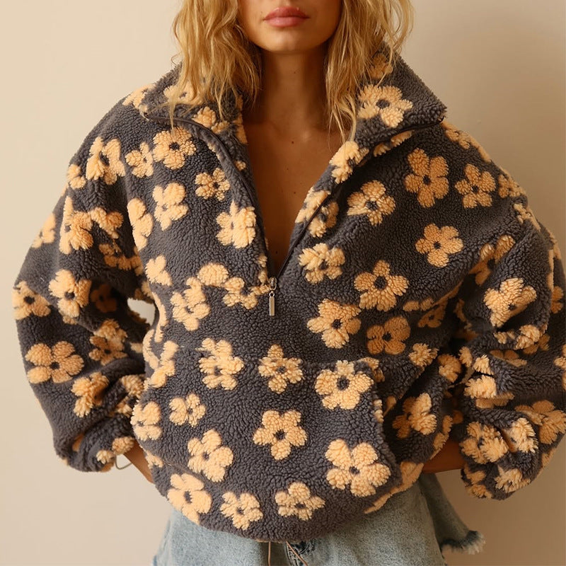 Maribel | Cozy Floral Fleece Pullover