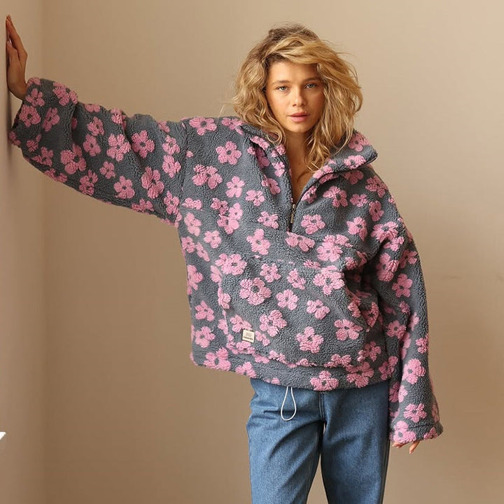 Maribel | Cozy Floral Fleece Pullover