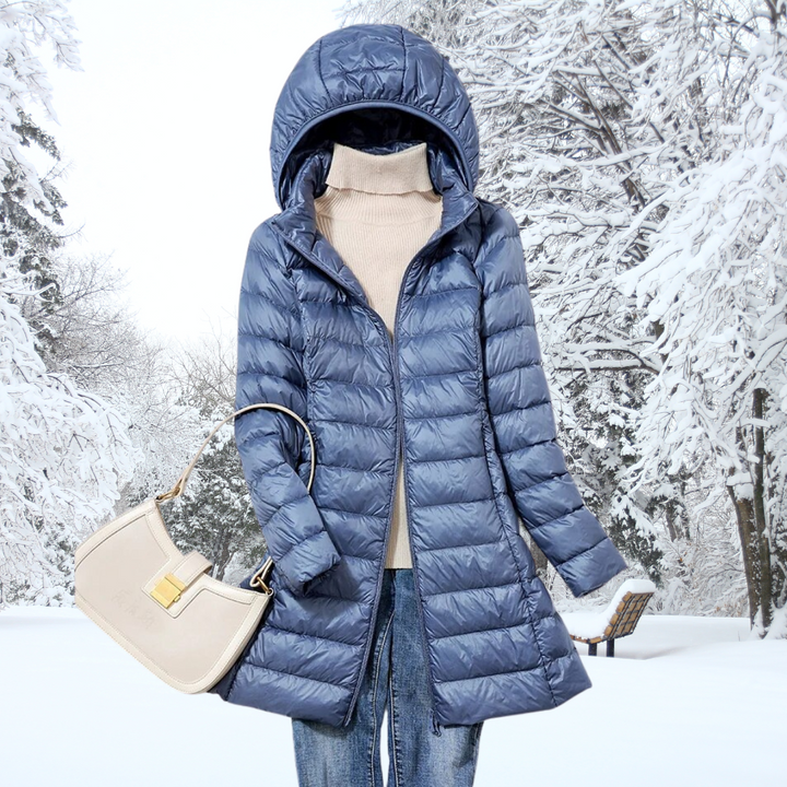 Arlyndra | Long Hooded Winter Puffer Coat