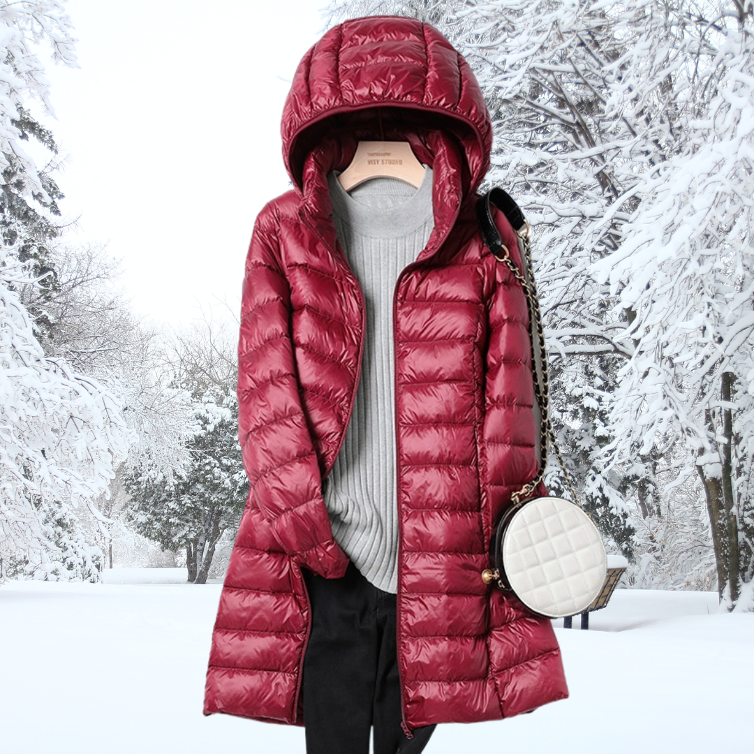 Arlyndra | Long Hooded Winter Puffer Coat