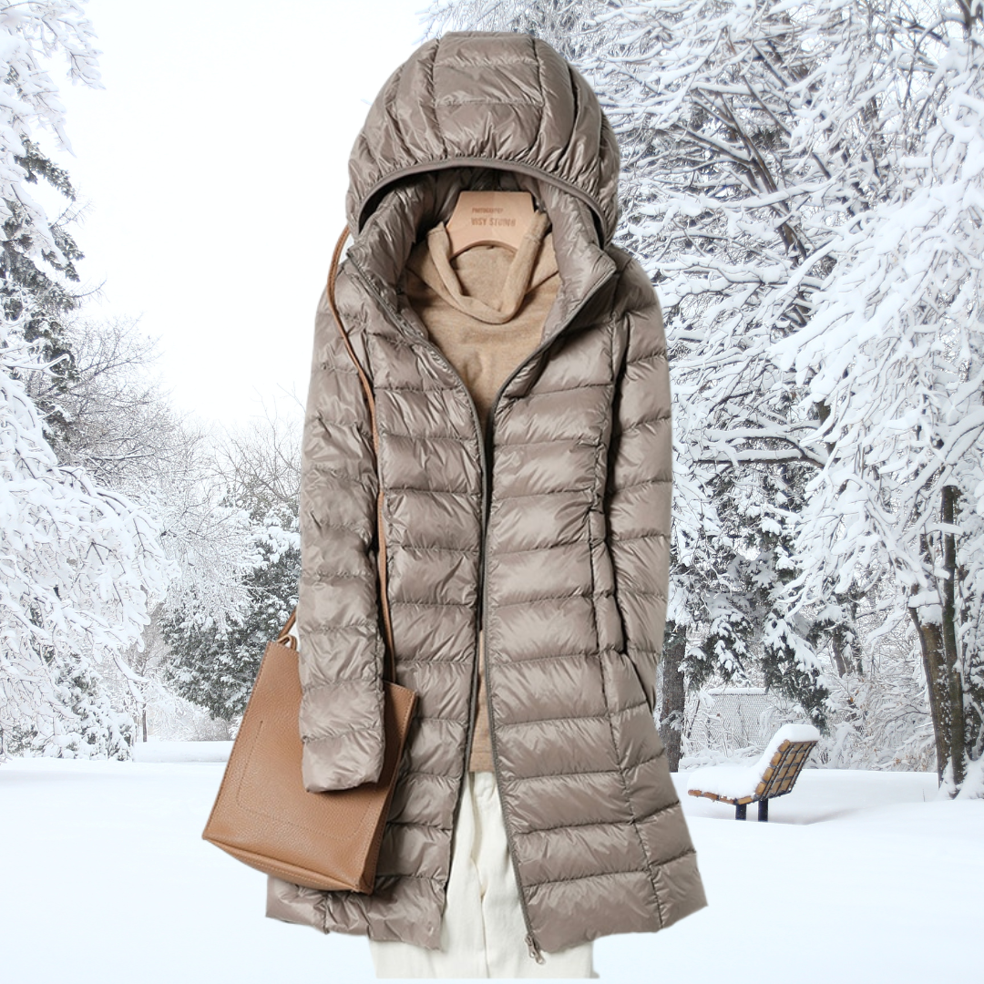 Arlyndra | Long Hooded Winter Puffer Coat
