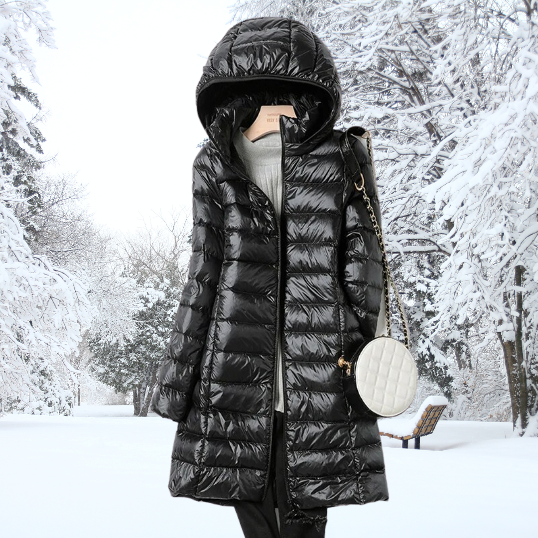 Arlyndra | Long Hooded Winter Puffer Coat