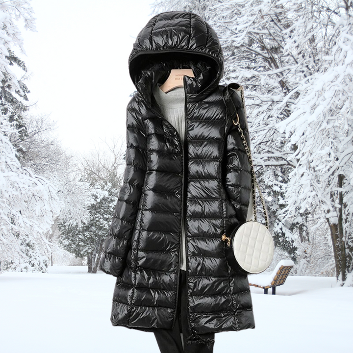 Arlyndra | Long Hooded Winter Puffer Coat