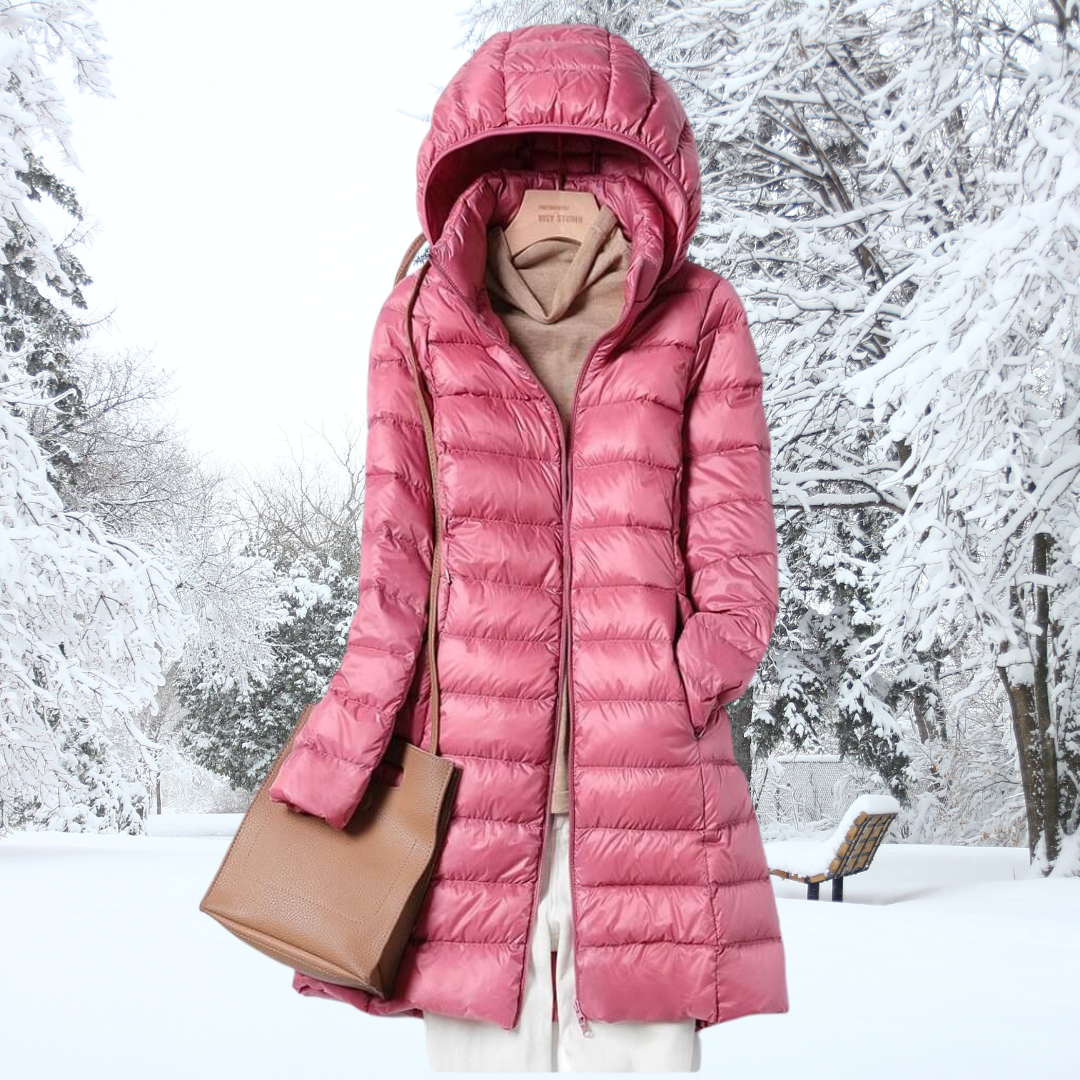 Arlyndra | Long Hooded Winter Puffer Coat