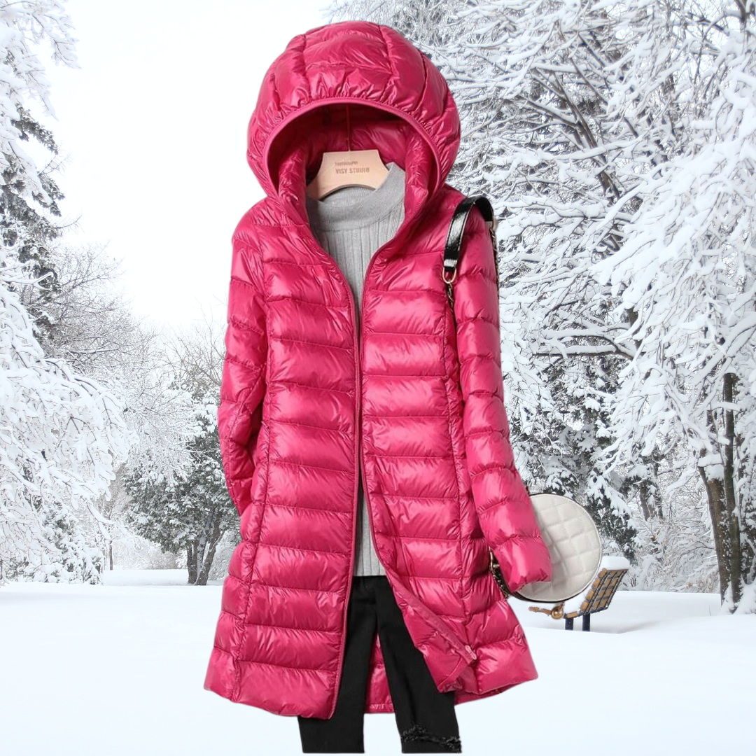 Arlyndra | Long Hooded Winter Puffer Coat