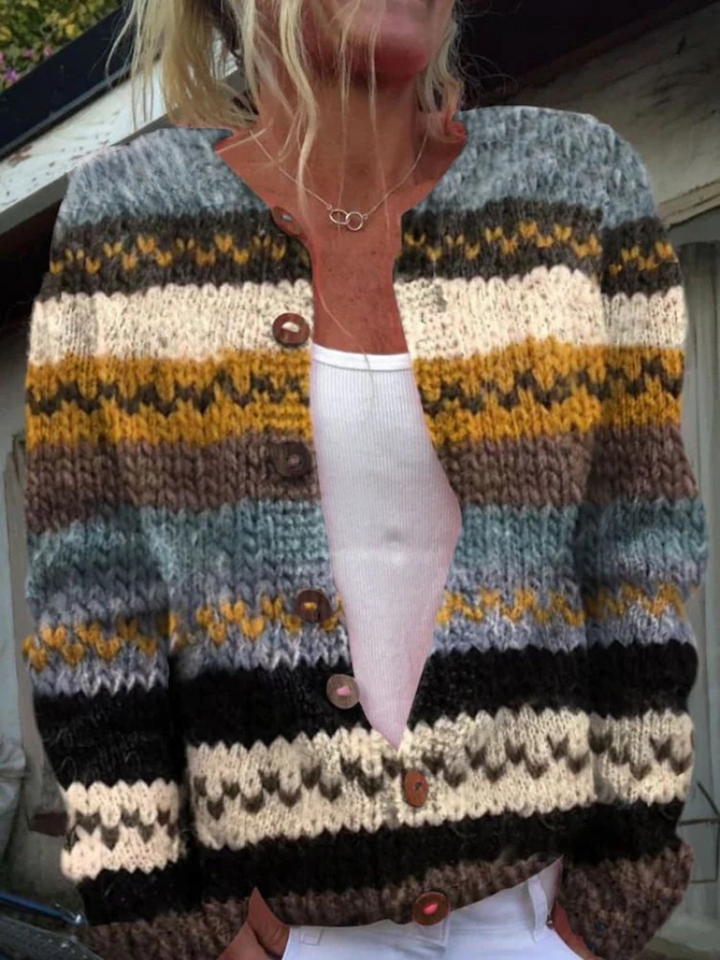 Veralyne | Cozy Multitone Knit Cardigan