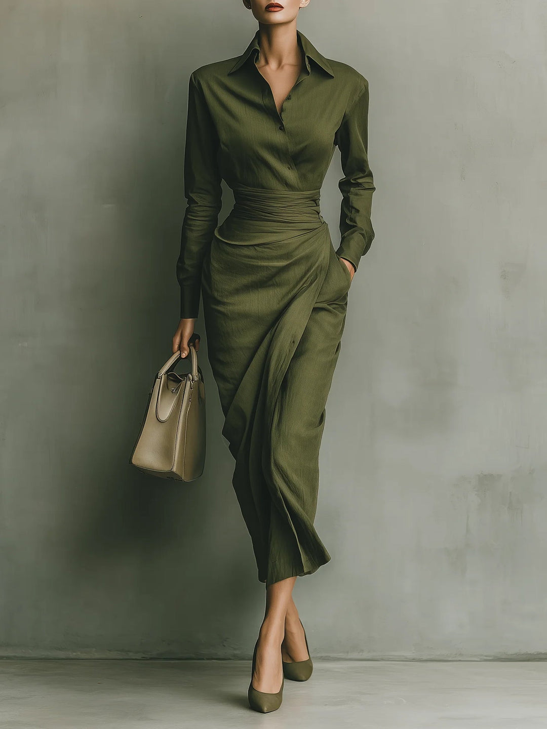 Lyrisse | Sophisticated Wrapped Shirt Dress
