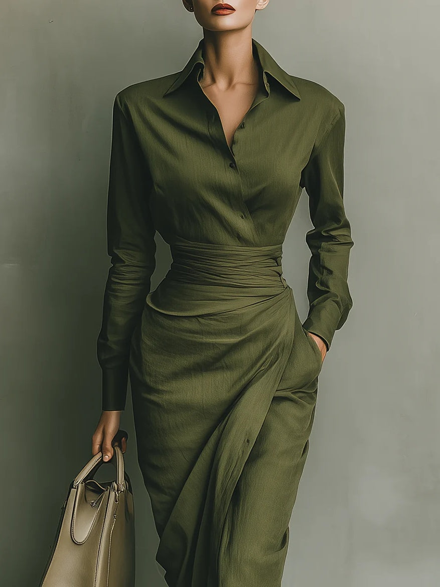 Lyrisse | Sophisticated Wrapped Shirt Dress