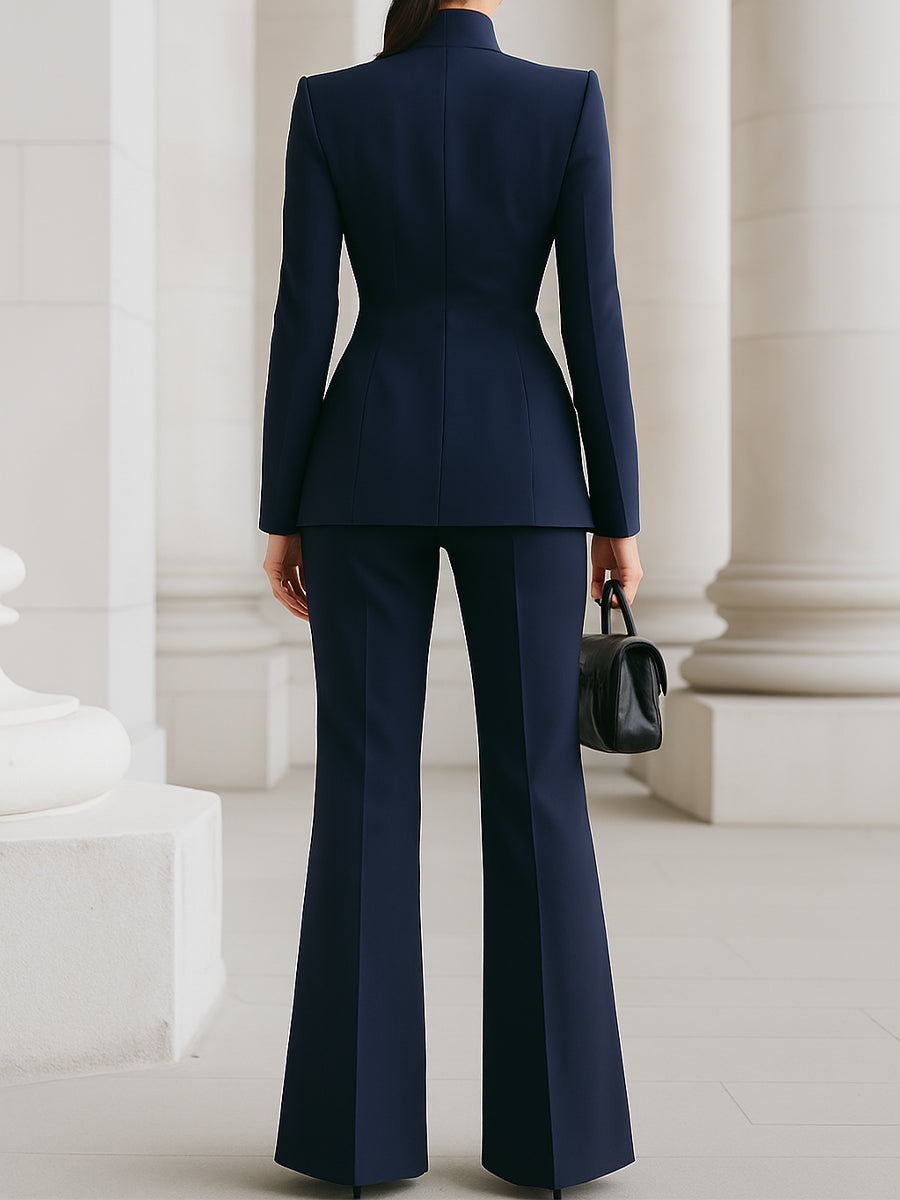 Danika | Tailored High-Collar Pant Suit