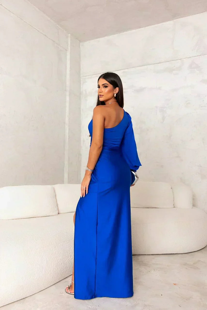 Serena | One-Shoulder Draped Evening Gown
