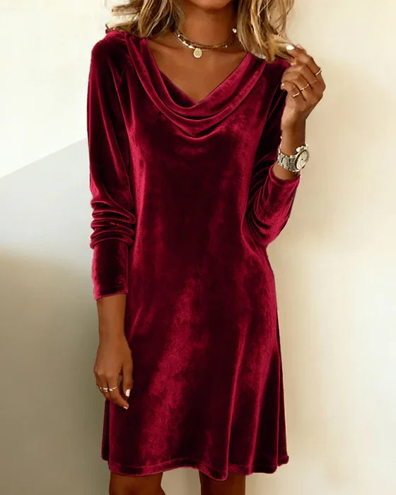 Arlise | Luxe Draped Velvet Mini Dress