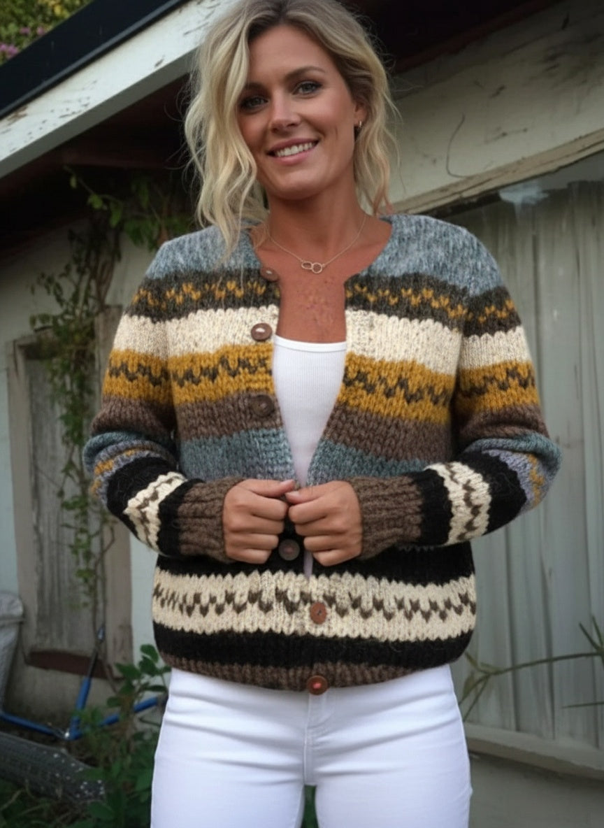 Veralyne | Cozy Multitone Knit Cardigan