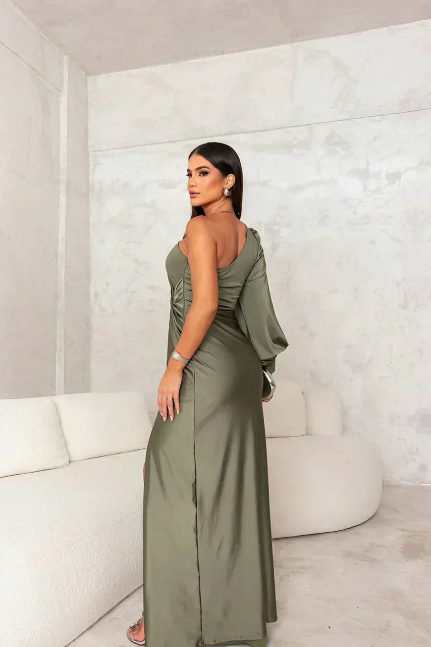 Serena | One-Shoulder Draped Evening Gown